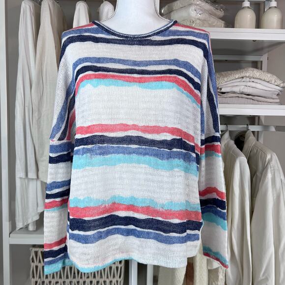 1.4.3. Story by Line Up striped crew neck sweater. Sz. Med. Item# 0009 - Picture 2 of 6